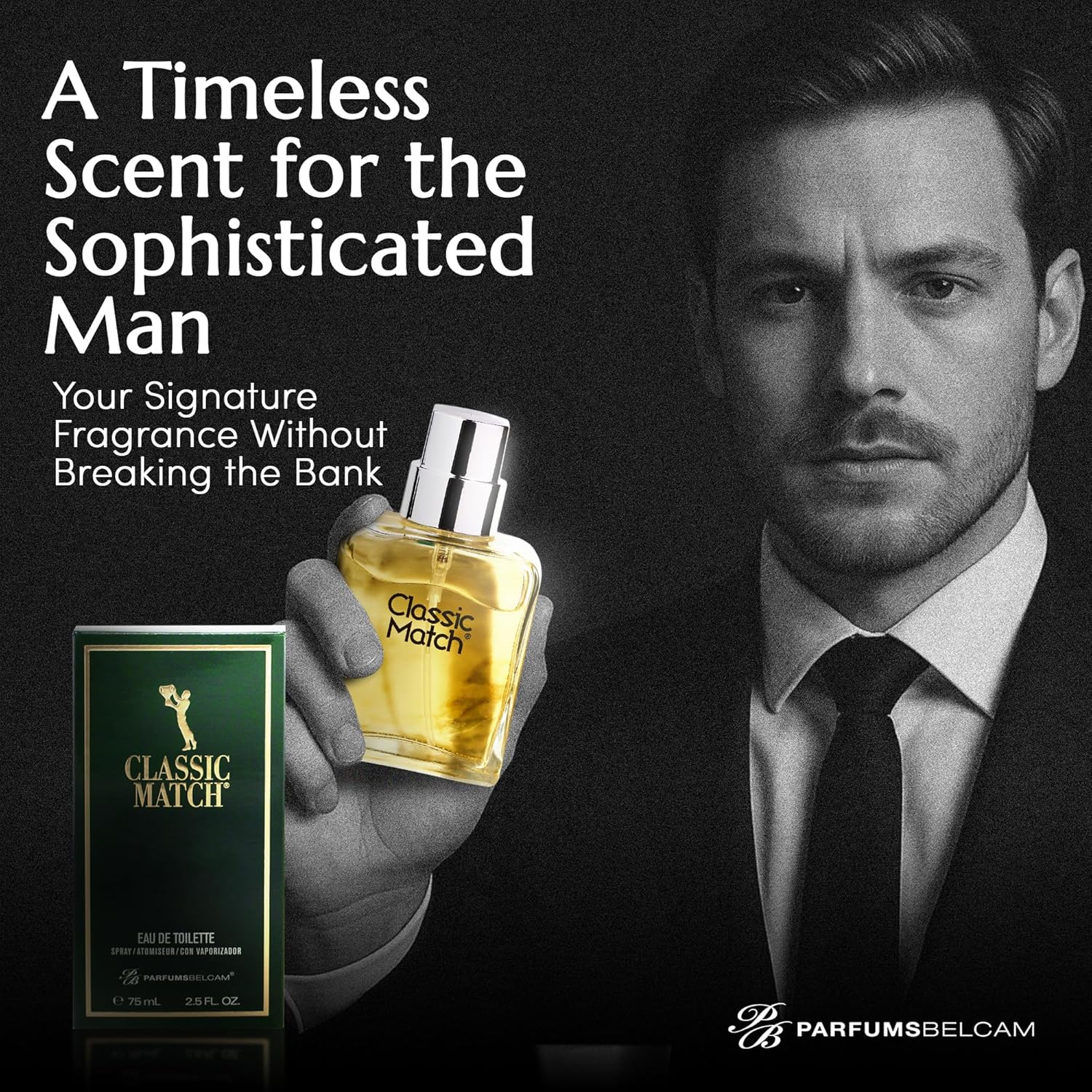 Buy now PB ParfumsBelcam Classic Match Green Eau De Toilette Spray for Men â€“ Fresh Chypre Cologne, Bergamot, Basil, Musk, Long-Lasting Masculine Fragrance, Signature Scent â€“ 2.5 Fl Oz at indiglob india