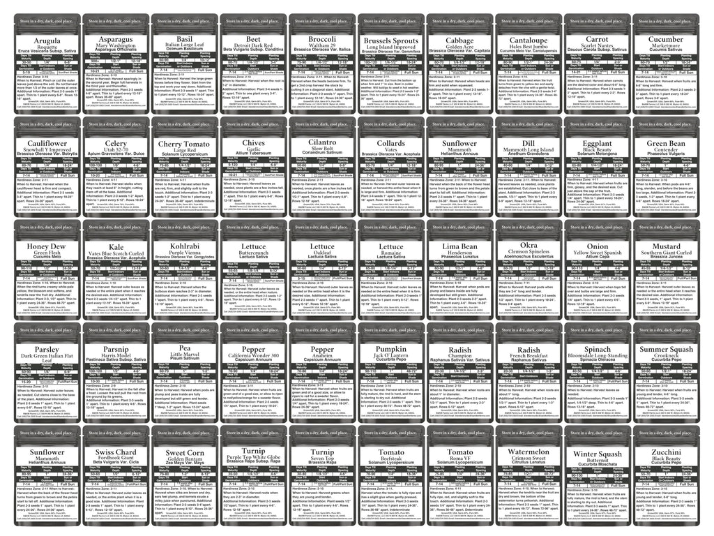 50,000+ Non-GMO Heirloom Seed Kit-50 Fruit & Vegetable Variety