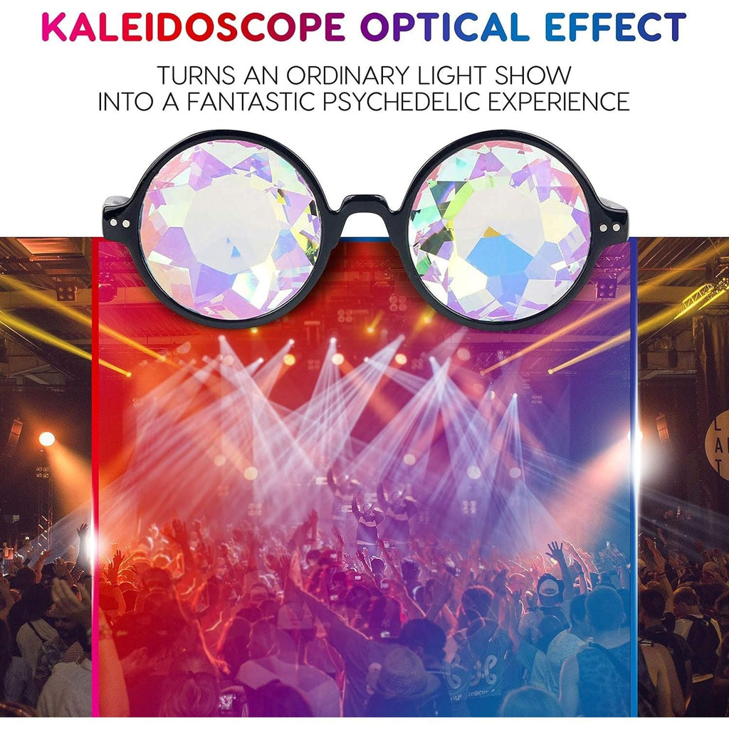 Buy now SoJourner Bags Kaleidoscope Glasses - Trippy Psychedelic Rave Goggles - Funky Prism Glasses For Raves - Festival Accessories at indiglob india