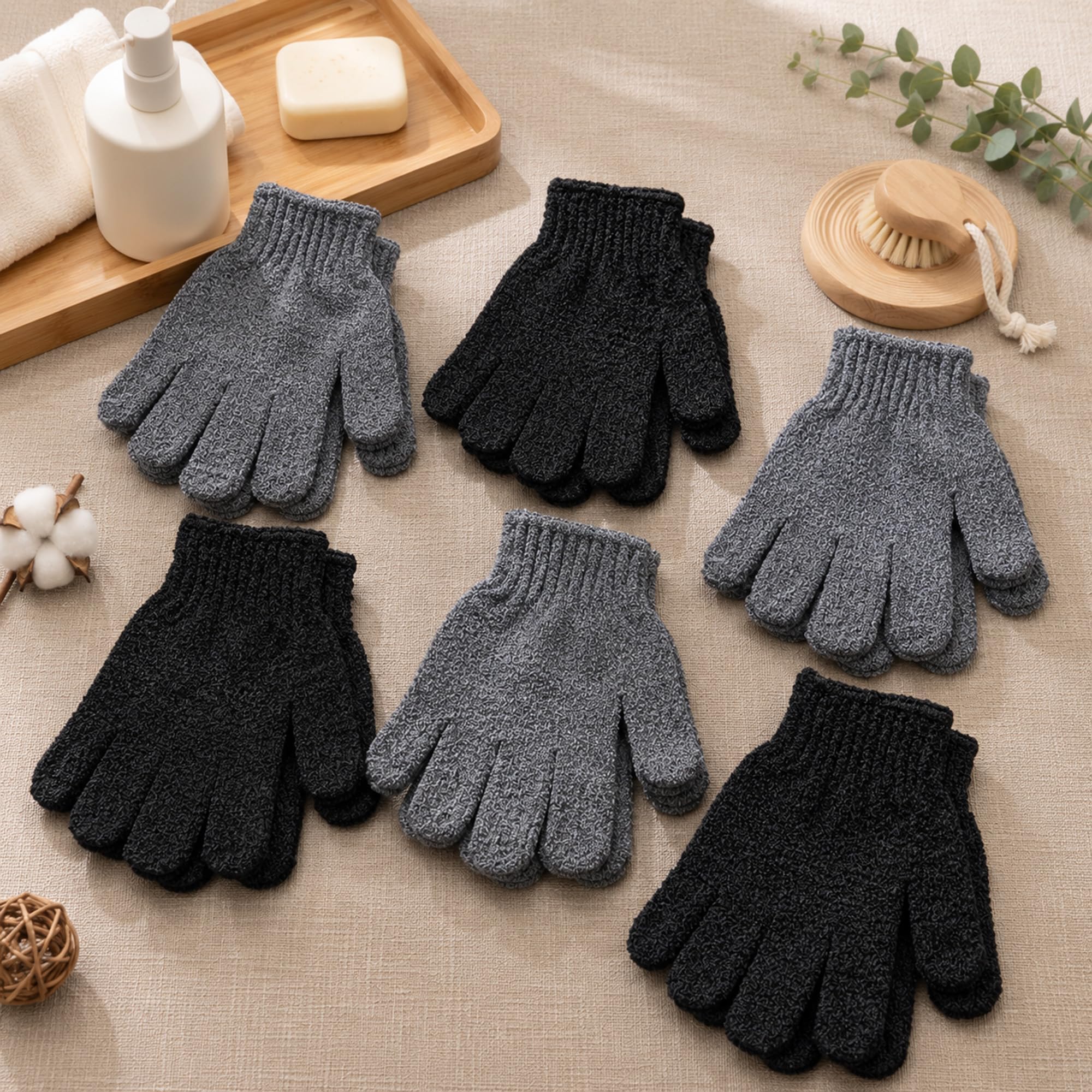 12 Pcs Exfoliating Gloves, Exfoliating Body Scrubber Exfoliator, Korean Exfoliating Mitt, Dead Skin Remover, Exfoliate Bath Shower Gloves, Moroccan Hand Body Scrub Mitt, Loofah Wash Cloth Washcloth | exfoliating