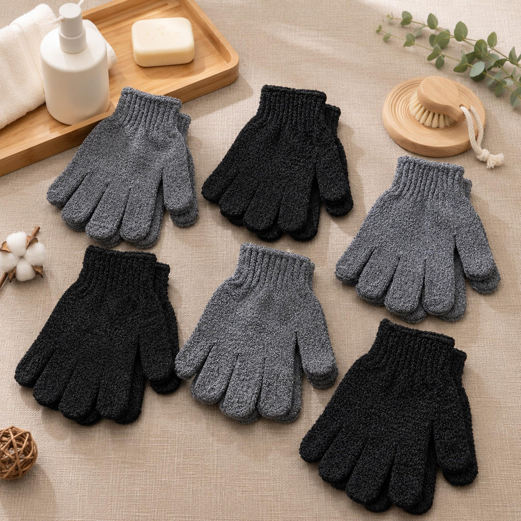 12 Pcs Exfoliating Gloves, Exfoliating Body Scrubber Exfoliator, Korean Exfoliating Mitt, Dead Skin Remover, Exfoliate Bath Shower Gloves, Moroccan Hand Body Scrub Mitt, Loofah Wash Cloth Washcloth | exfoliating