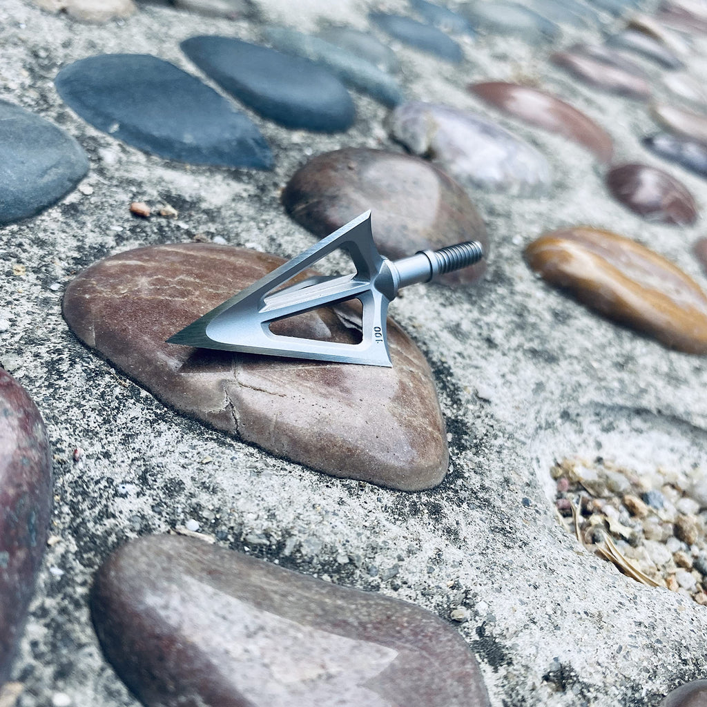 6 Pack Hunting Broadhead 100 Grain 420 Stainless Steel Fixed Blade Broadhead Arrow Tips Archery Arrowhead for Crossbow and Compound Bow