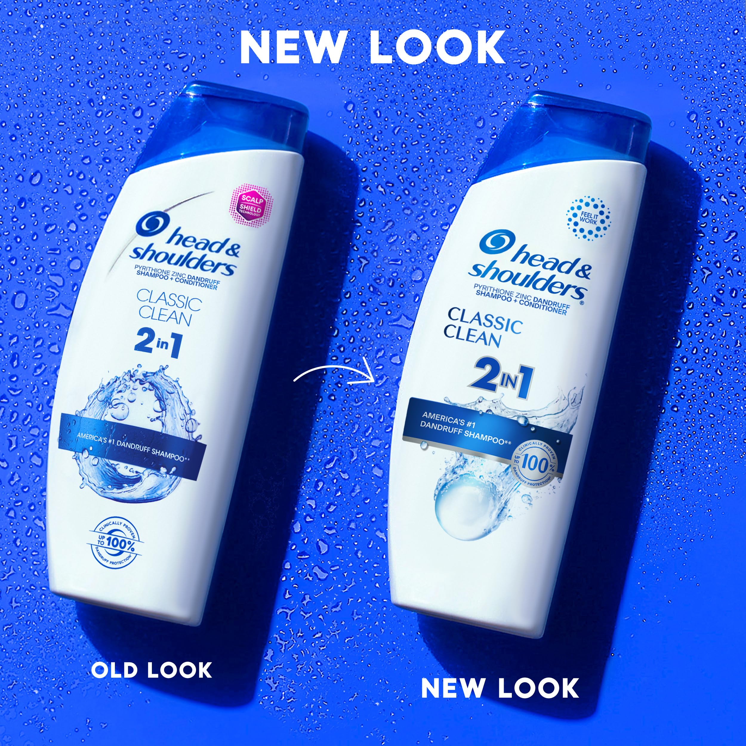 Head & Shoulders Classic Clean 2-in-1 Anti-Dandruff Shampoo and Conditioner, Travel Size, 72-Hour Protection, 8.45 fl oz