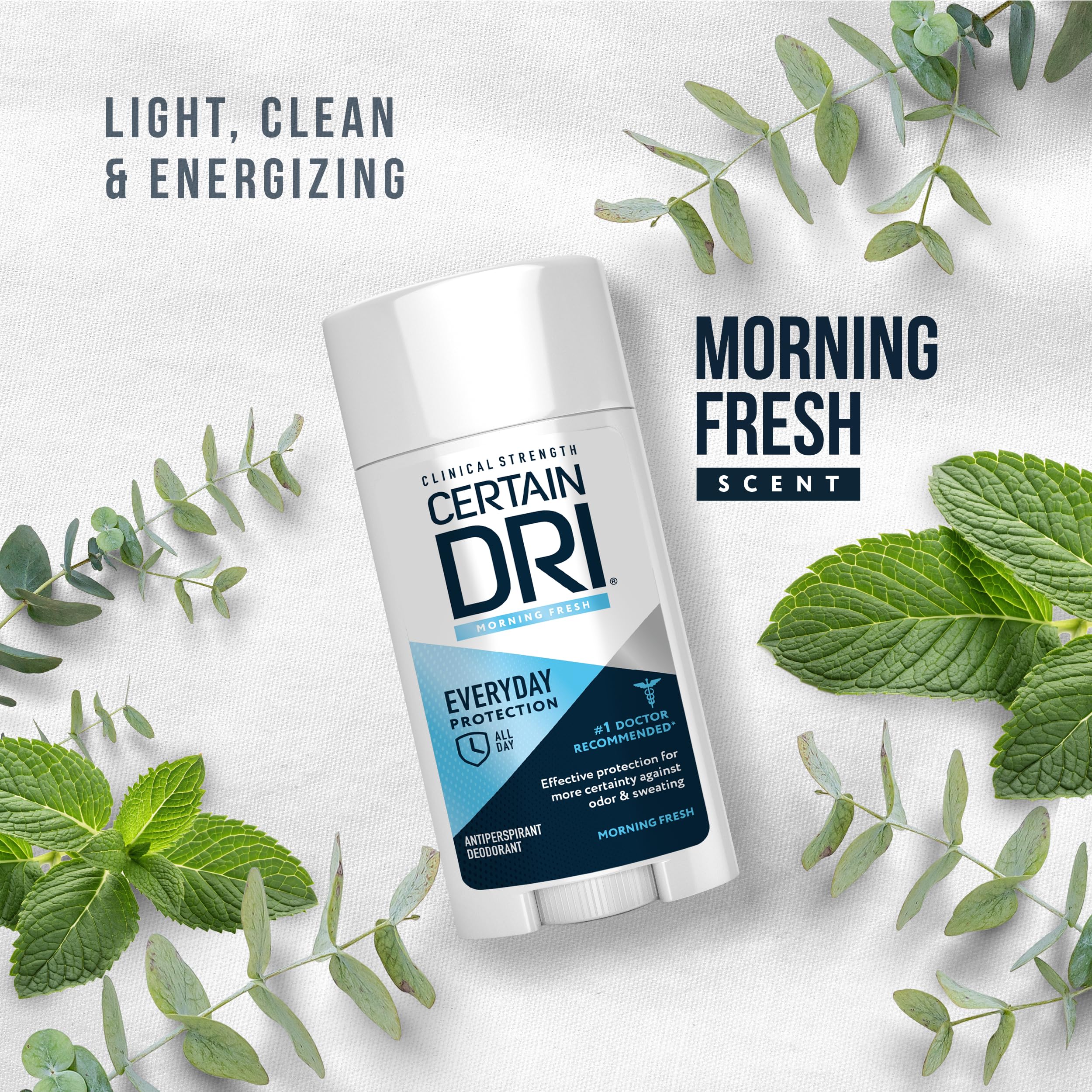 Certain Dri Everyday Strength Clinical Antiperspirant, 2.6 oz | 24-Hour Underarm Sweat & Odor Protection for Excessive Sweating, Strong Deodorant for Men & Women, Morning Fresh Scent