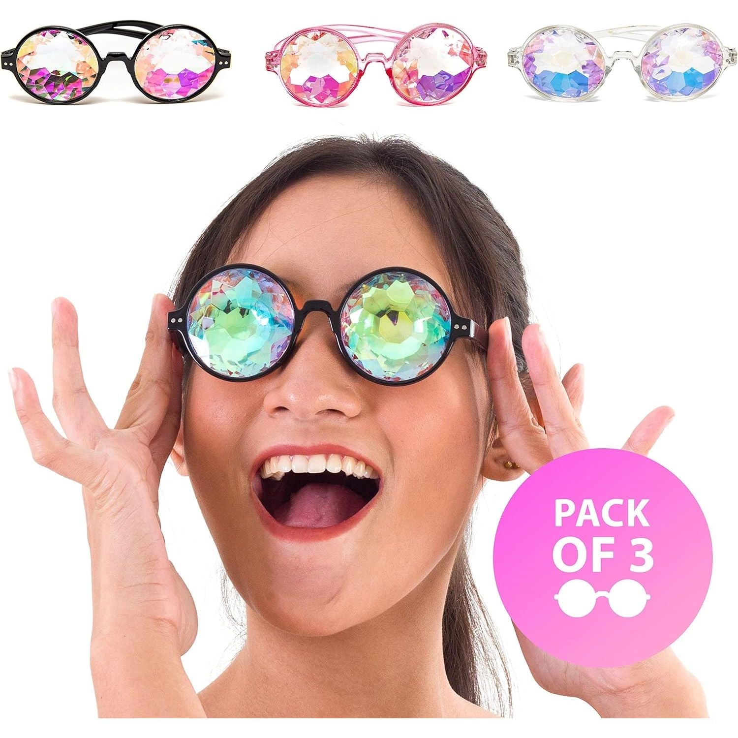 Buy now SoJourner Bags Kaleidoscope Glasses - Trippy Psychedelic Rave Goggles - Funky Prism Glasses For Raves - Festival Accessories at indiglob india