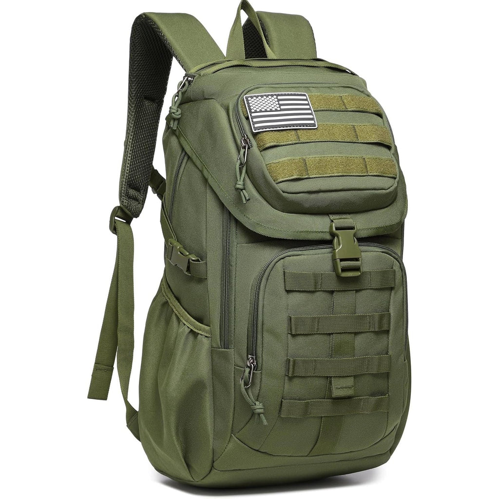 Buy now Wotony military tactical backpack nylon military MOLLE backpack 3-day Assault bag 27L backpack for men, used for outdoor hiking, camping and hunting (All black) 25L Army Green at indiglob india