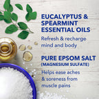 Dr Teal's Epsom Salt Magnesium Soak, Relax & Relief with Eucalyptus & Spearmint Essential Oils, 3 lbs