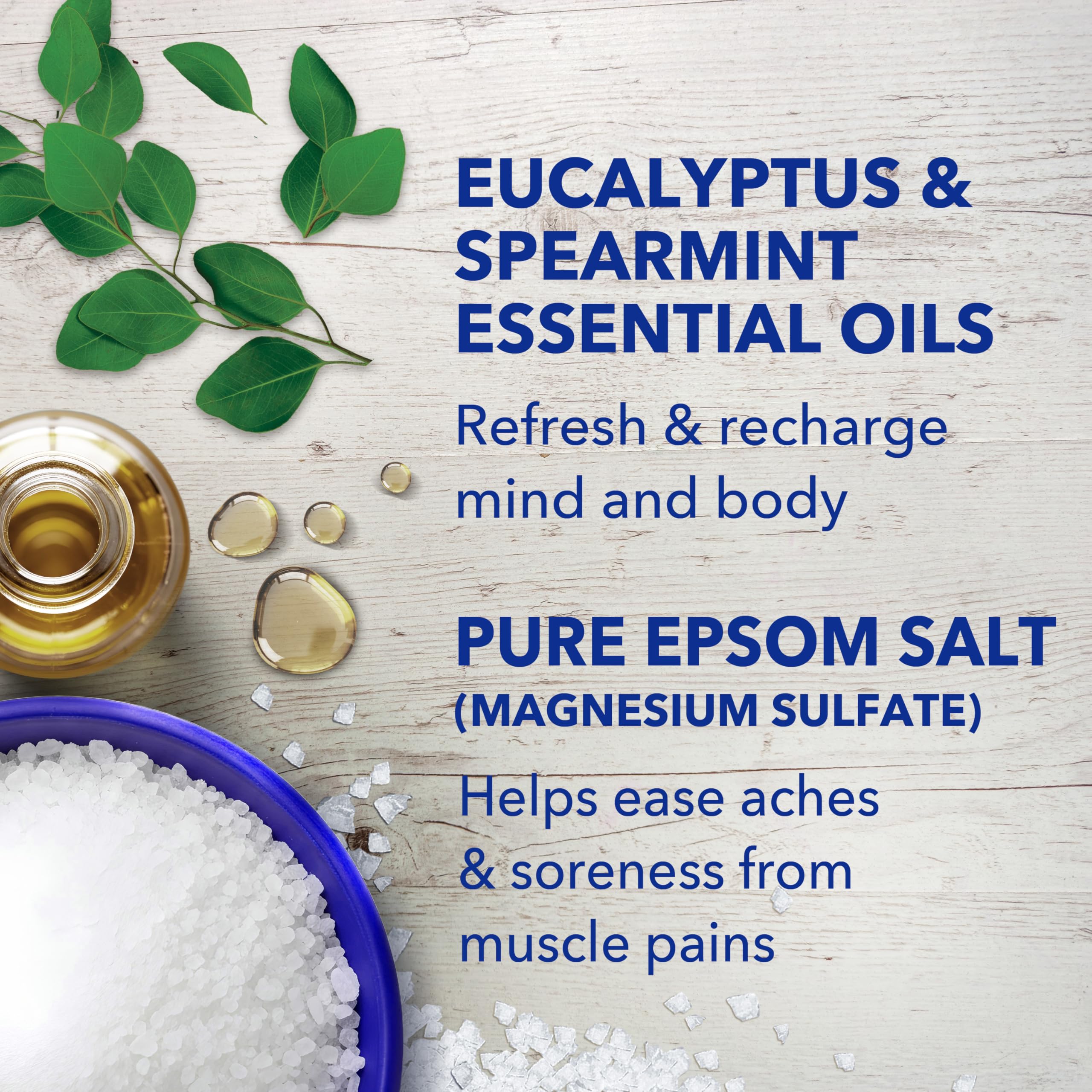 Dr Teal's Epsom Salt Magnesium Soak, Relax & Relief with Eucalyptus & Spearmint Essential Oils, 3 lbs
