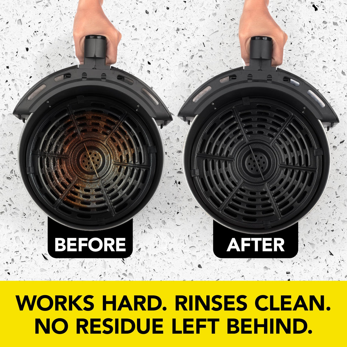 Weiman Foaming Air Fryer Cleaning Kit, Cleaner & Degreaser for Ceramic Baskets & Trays, Removes Grease, Grime, Oil & Baked-On Food, Includes Non-Abrasive Sponge, Fast-Acting, Residue-Free, 14 oz