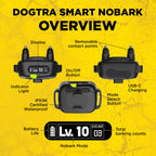 Dogtra Smart NOBARK Detects Whining and Barking, 33 ft Range App for Notifications, E-Collar, Behavior Report, Waterproof IPX9K, Compact Size for 10 lb Dogs, Triple Detection Accuracy