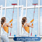 DSV Professional Squeegee for Window Cleaning with Long 55" Extension Handle, Window Cleaning Kit, 2-in-1 Window Squeegee, Car Window Cleaner Tool, Window Cleaner for High Outdoor Windows