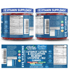 Clean Nutra Lutein and Zeaxanthin Eye Vitamins Gummies + Bilberry for Eyes Vision Support Ginkgo Biloba Marigold, Vitamin B12 Flaxseed Black Pepper CoQ10 Vitamin A l 60 Count B OcuFlow