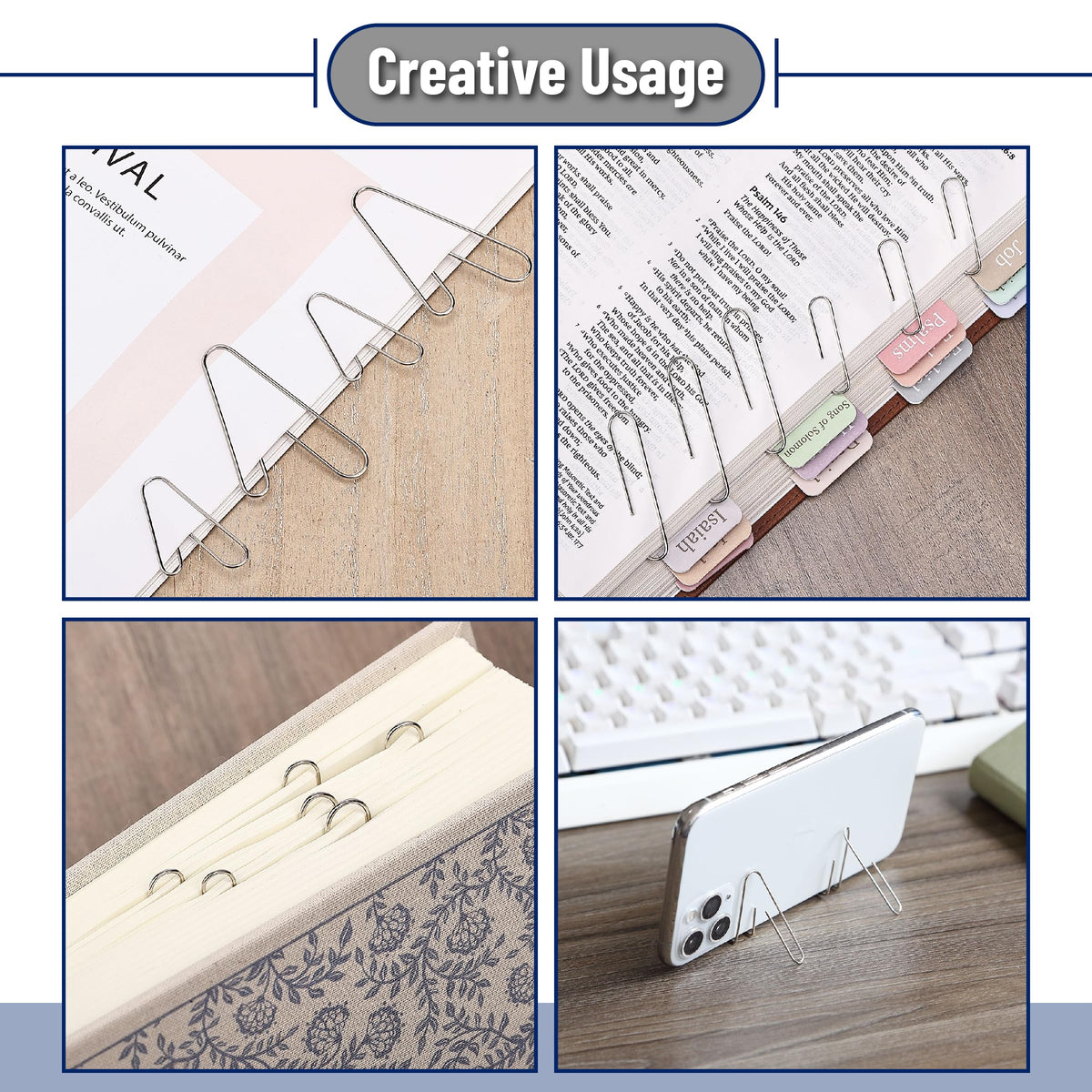 Mr. Pen- Silver Paper Clips, 450 pcs, 1", 1-1/4", 2"
