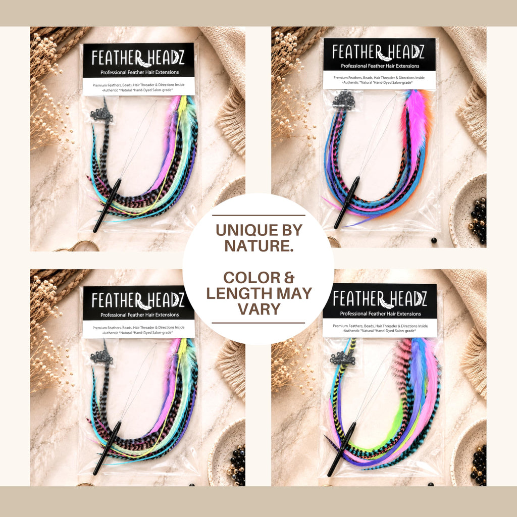 Premium imported 21 natural color hair extensions, 9”-14” lengths, perfect for vibrant hairstyles. Color & length may vary.
