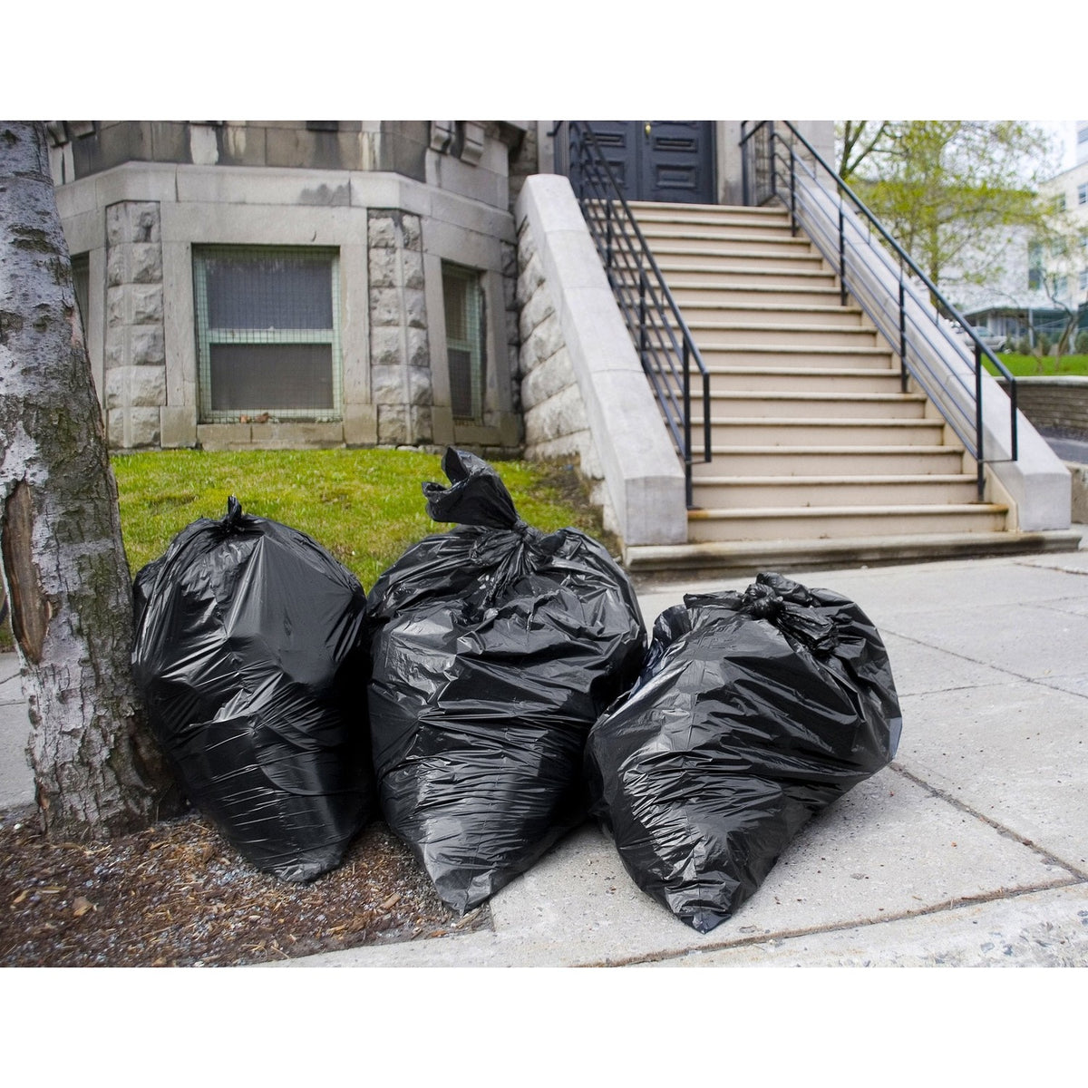 Tasker 55-60 Gallon Trash Bags Heavy Duty, (Value Pack 100 Bags w/Ties) Large Black Outdoor Trash Bags, Extra Large Trash Can Liners, 60 Gal, 55 Gal, 50 Gallon Trash Can Liner Capacity