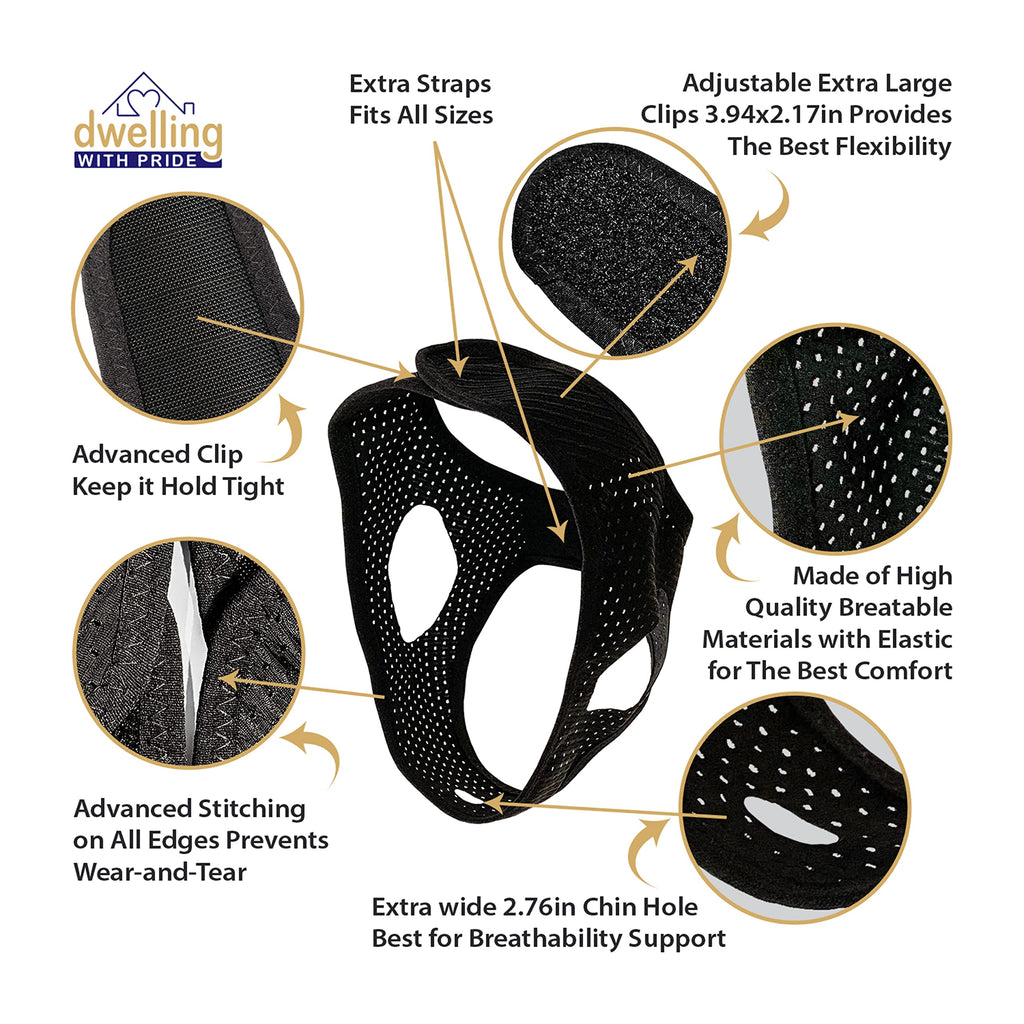 Buy now Anti Snore Chin Strap - Anti-Dry Mouth Chin Strap for CPAP Users - Stop Noise - Snoreless Sleeping Solution for Men and Women - Breathing Aid for Snoring at indiglob india
