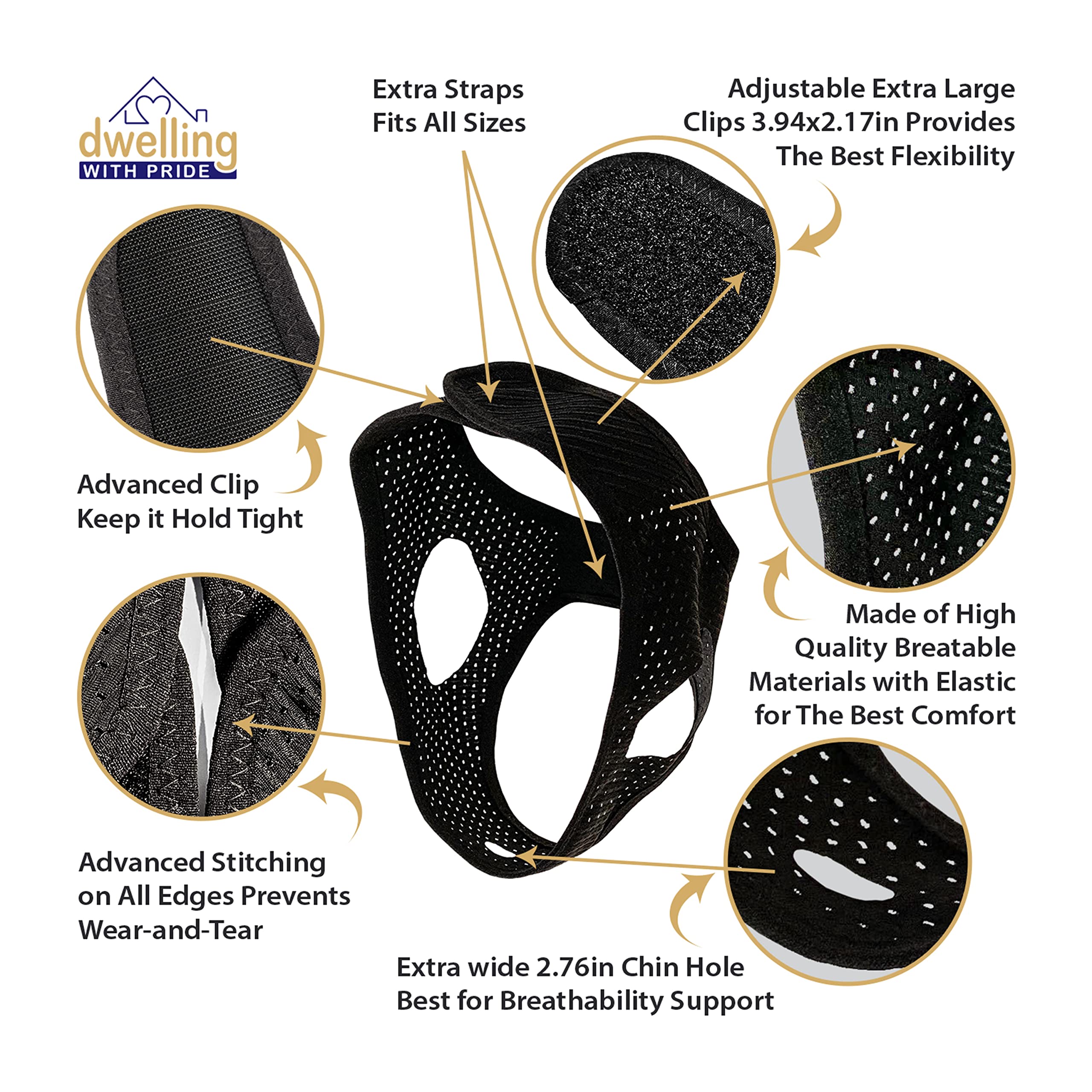 Buy now Anti Snore Chin Strap - Anti-Dry Mouth Chin Strap for CPAP Users - Stop Noise - Snoreless Sleeping Solution for Men and Women - Breathing Aid for Snoring at indiglob india