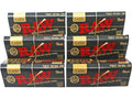 RAW Classic Black 1 1/4 Size Natural Unrefined Ultra Thin 79mm Rolling Papers (6 Packs)