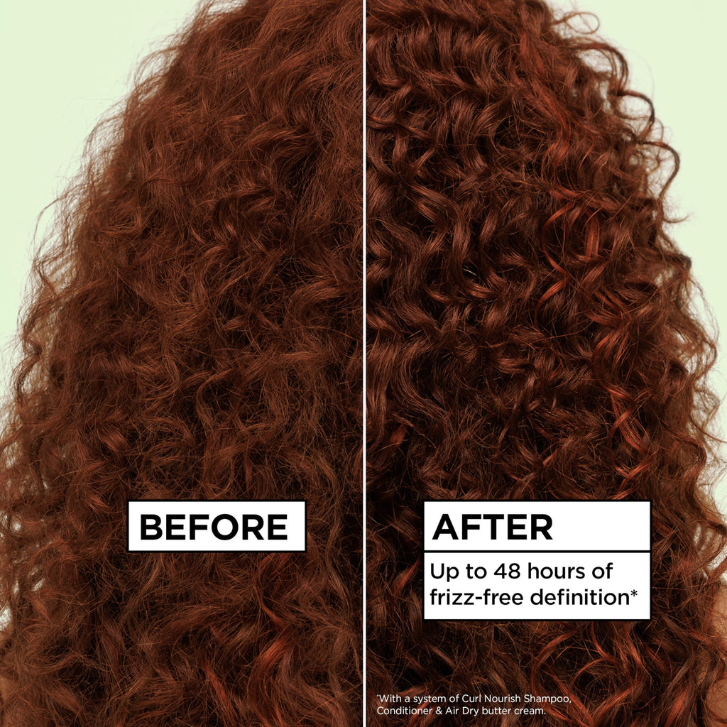 Garnier Fructis Curl Nourish Air Dry Cream XL Leave In Conditioner, Sulfate-Free Curl Defining Cream For Moisture and Frizz Control Waves, Curls, and Coils, Value Size, 16.9 Fl Oz