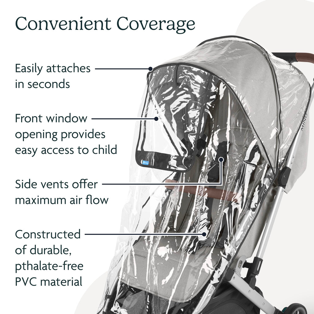 Buy now UPPAbaby Minu and Minu V2 Rain Shield/Waterproof and Windproof Coverage/Ventilated Design/Quick Attachment/Easy Access to Child at indiglob india