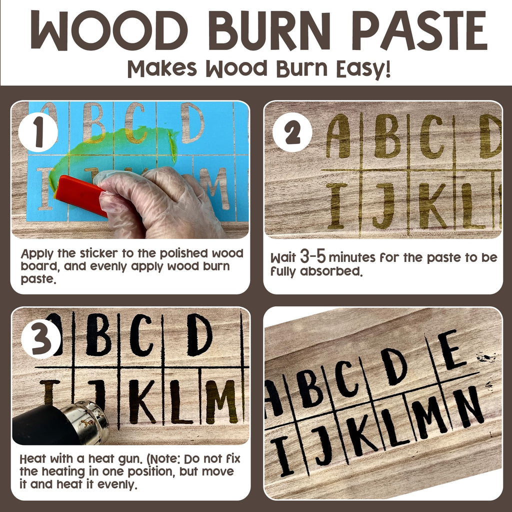 1DFAUL Wood Burn Paste Pen Kit, 4OZ Wooden Burning Gel & Wood Burn Marker