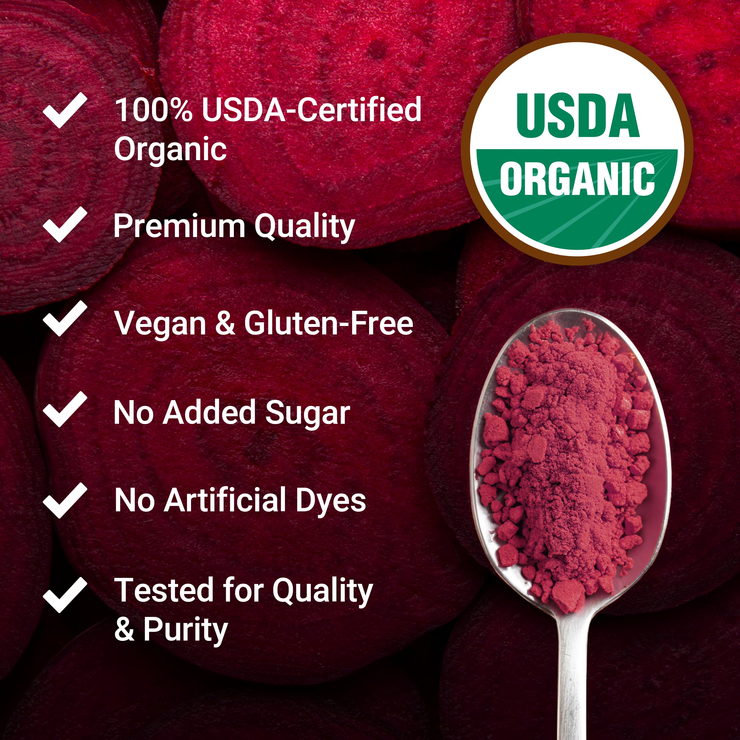 Force Factor Total Beets Organic Beet Root Powder Superfood, Non-GMO | Boost Daily Nutrition, USDA Organic, Vegan, Gluten-Free, and Beet Supplement, Unflavored, 90 Servings