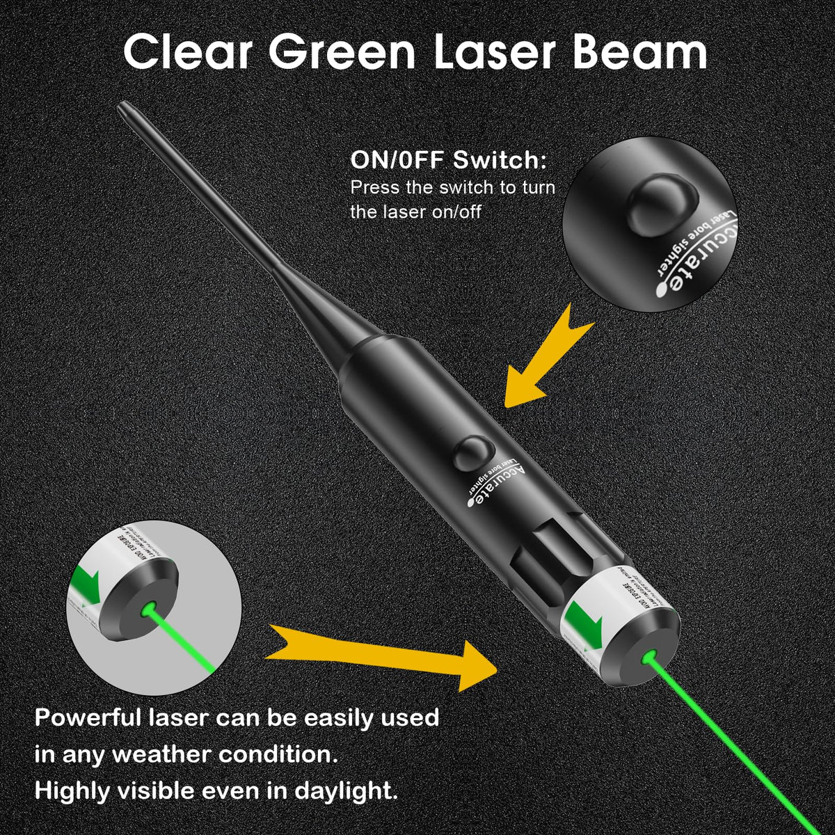 Bore Sight Laser Professional Green Laser Bore Sight Kit with 32 Adapters fit 0.17 to 12GA Calibers, Multiple Caliber Green Bright Bore Sighter Laser Powerful Support for All Gun, Rifle, Pistol