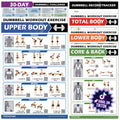 POCAZONE Dumbbell Workout Posters, 6 Pack Exercise Charts & Video Guide