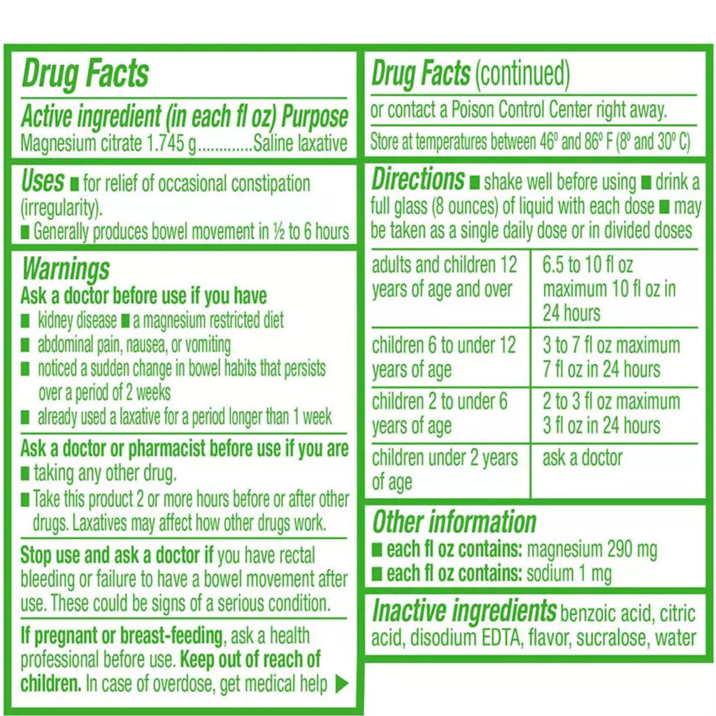 Magnesium Citrate, Oral Solution, Natural Lemon Flavor - Laxatives for Constipation Fast Acting. Laxatives for Constipation, Stool Softeners, Citrato de Magnesio (6)