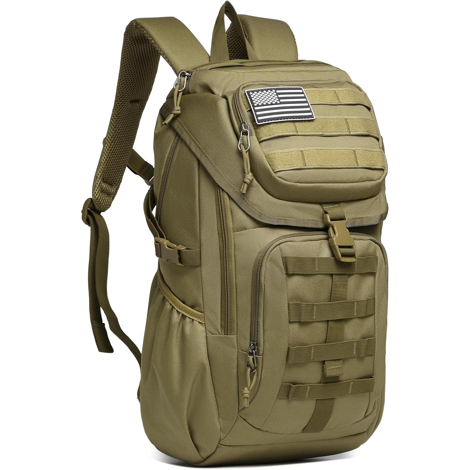 Buy now Wotony military tactical backpack nylon military MOLLE backpack 3-day Assault bag 27L backpack for men, used for outdoor hiking, camping and hunting (All black) 25L Khaki at indiglob india