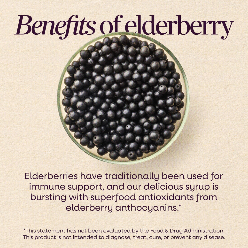 Nature's Way Sambucus Traditional Elderberry Immune Support* Syrup, 4 fl oz | Traditional Immune Support* with Highly Concentrated Black Elderberry Extract & Superfood Antioxidants, Adults & Kids 7+