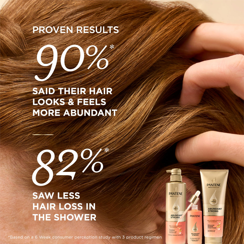 Pantene Abundant & Strong Shampoo, Strengthens Scalp's Hold on Hair Roots, 13.5 oz