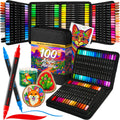 ARTISTRO 100 Dual-Tip Acrylic Paint Marker Pens with Storage Bag