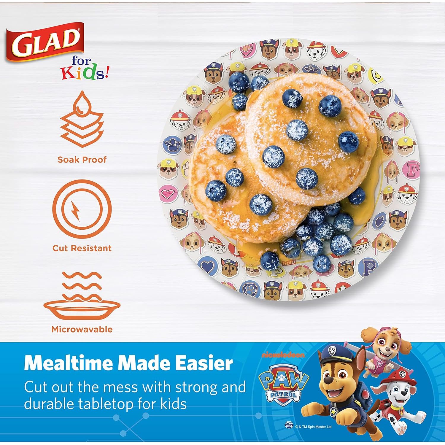 Buy now Glad for Kids Paw Patrol Emoji Paper Plates, 20 Count, 8.5 Inches | Paw Patrol Plates for Kids | Heavy Duty Disposable Soak Proof Microwavable Paper Plates for All Occasions at indiglob india