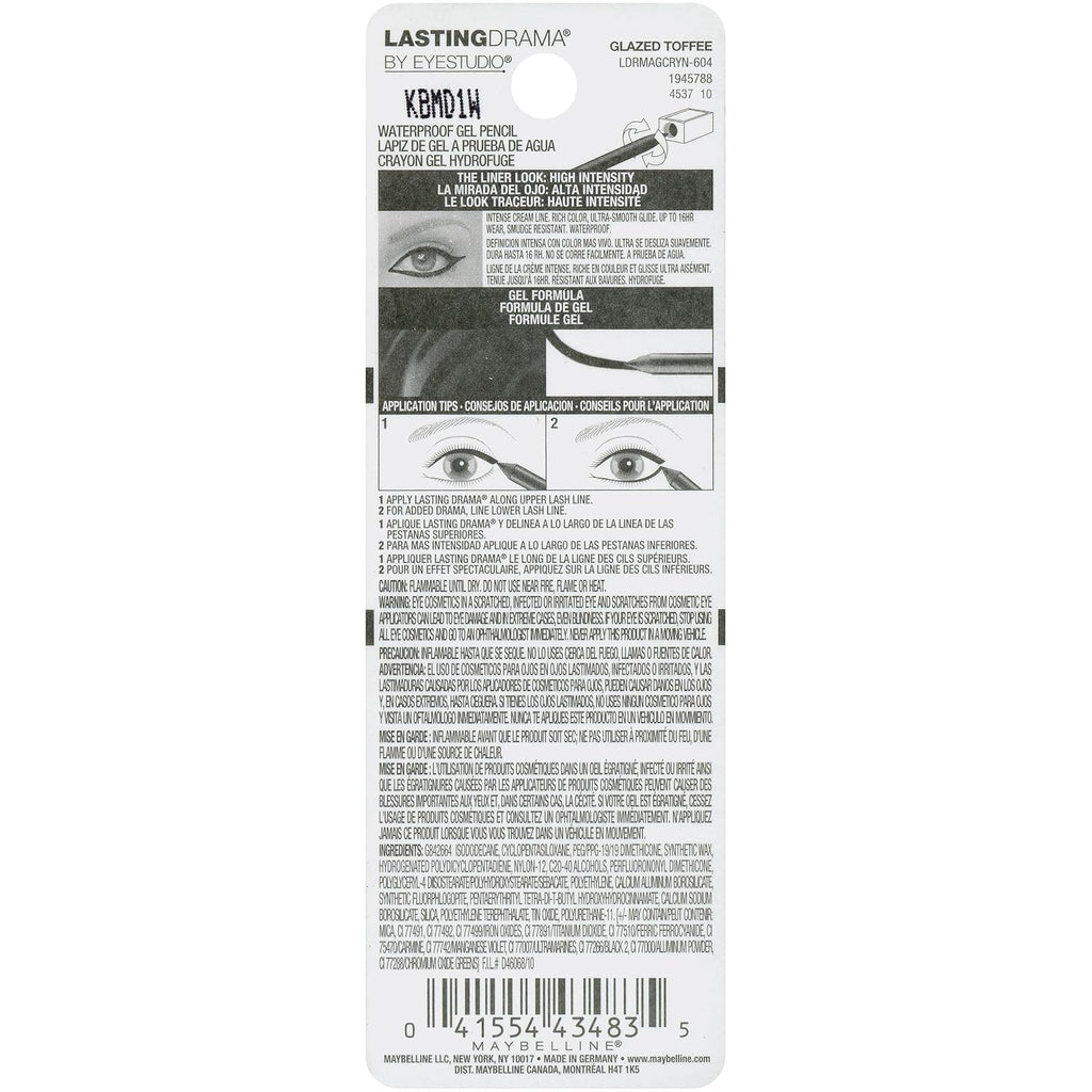 Buy now Maybelline Eyestudio Lasting Drama Waterproof Matte Gel Pencil Brown Eyeliner Makeup, Glazed Toffee, 1 Count at indiglob india