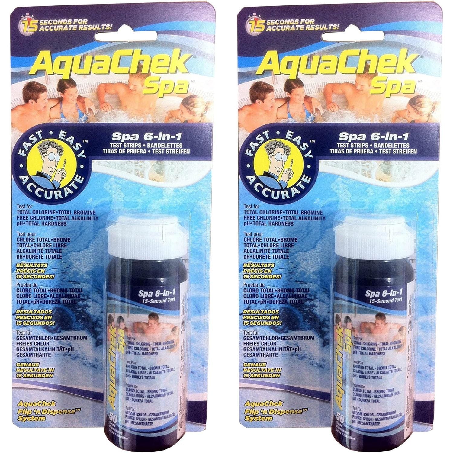Buy now AquaChek SPA 6-in-1 Test Strips - Spa Test Strips for Total Bromine, Total Chlorine, Free Chlorine, pH, Total Alkalinity, and Total Hardness - Professional Water Quality Testing Kit (50 Strips) 2-Pack at indiglob india