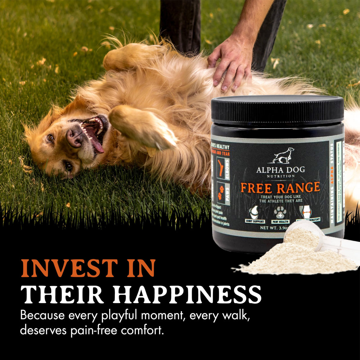 Alpha Dog Nutrition Free Range Dog Hip & Joint Supplement Powder