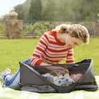Munchkin Brica Baby Travel Pod, Infant and Baby Travel Essential for Flying and Car Travelling, Easy Setup, Portable, Grey