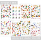 Aesthetic Monthly Planner Stickers - Holiday Sticker Set for Your Calendar
