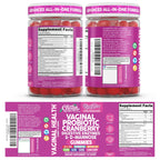 Clean Nutra Vaginal Probiotic Gummies for Women Cranberry Digestive Enzymes D Mannose Womens Probiotic Dmannose Horsetail Bromelain Chicory Fiber Feminine Care Prebiotics Inulin Papaya Enzyme Gummy
