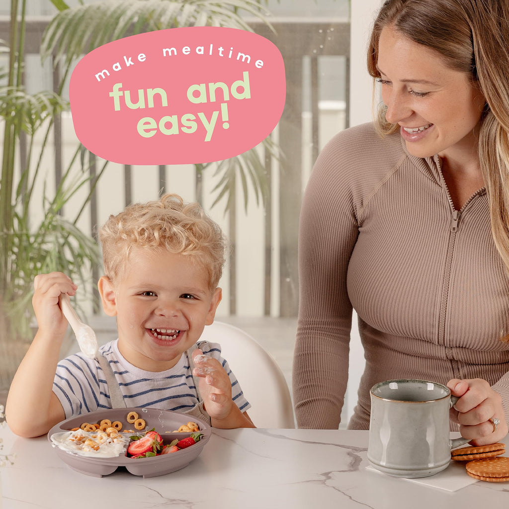 ChériKid Toddler Plates with Suction, Silicone Suction Plates for Baby