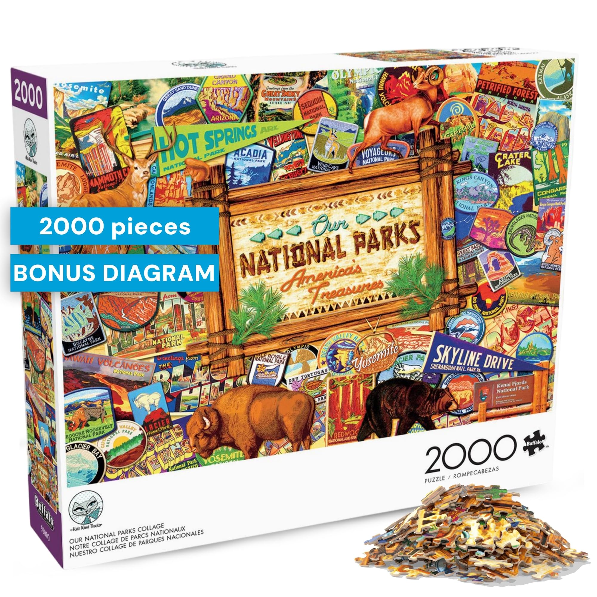 Buy now Buffalo Games Jigsaw Puzzle ƒ?? Our National Parks Collage by Kate Ward Thacker ƒ?? 2000-Piece Puzzle for Adults, Includes Poster, Made in USA at indiglob india