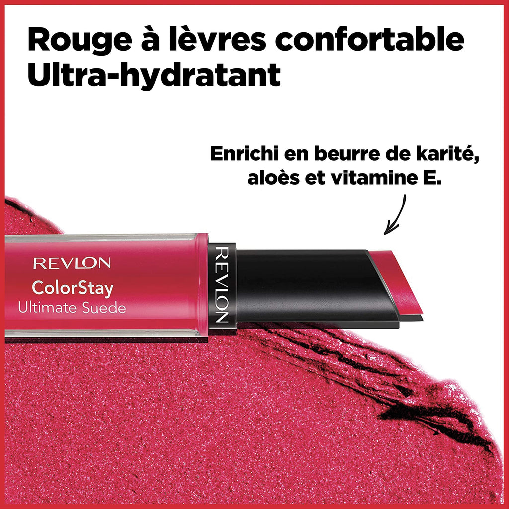 Buy now REVLON Lipstick, ColorStay Ultimate Suede Lipstick, High Impact Lip color with Moisturizing Creamy Formula, Infused with Vitamin E, 025 Socialite, 0.09 Oz at indiglob india