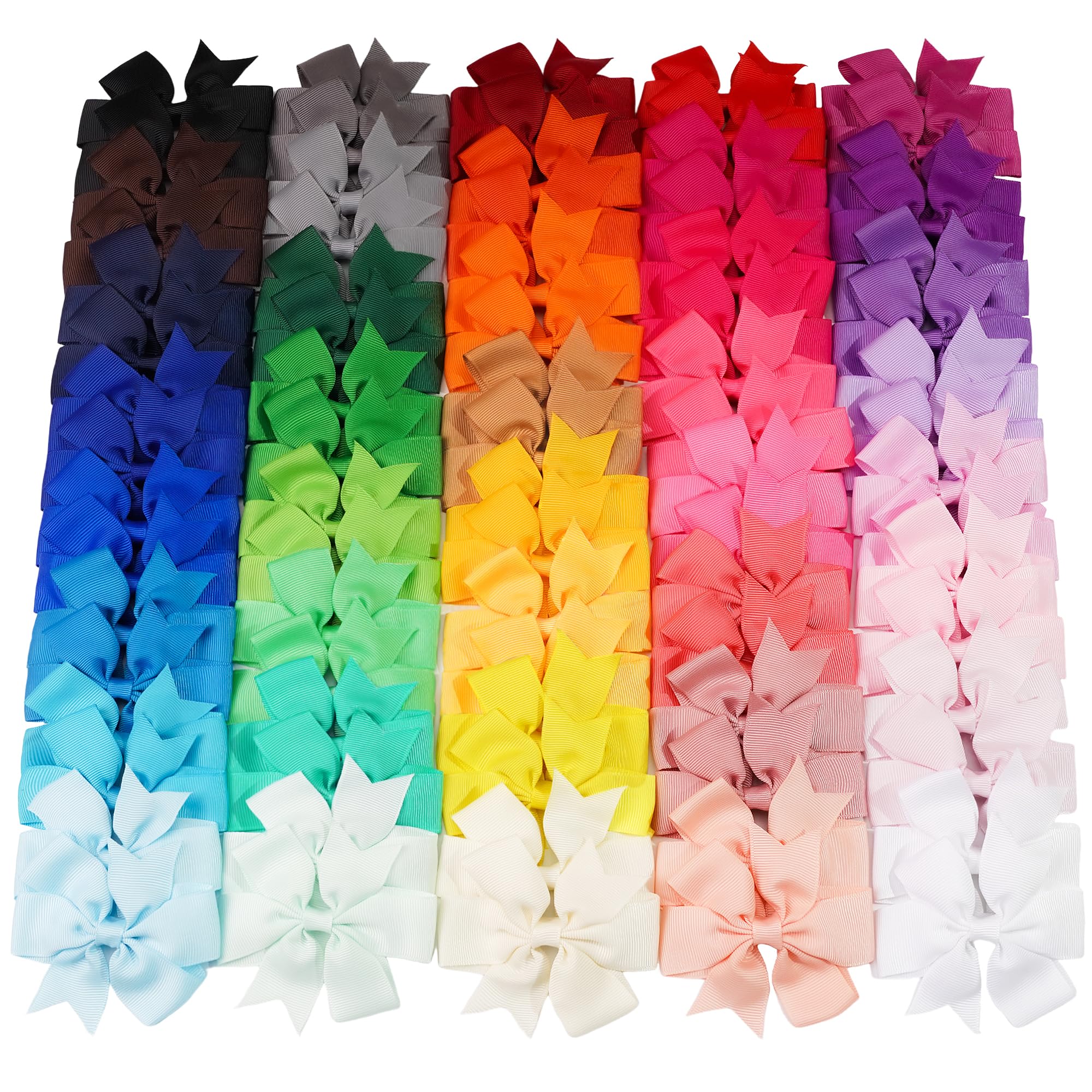 40Pcs 3" Hair Bows for Girls Toddler Pinwheel Polka Dot Bow Alligator Clips | 20 Colors in Pairs Girls Bows | Durable Metal Clips | Back to School Bows |Toddler Hair Accessories