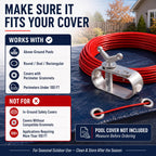 Pool Cover Cable and Winch Kit, 100 ft for Above-Ground Pool Covers