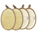 YIQINGJIE Natural Loofah Exfoliating Body Scrubber,4 Pack,Brown | Shower Loofah for Women and Men,Made with Eco-Friendly and Biodegradable Soft Shower Luffa Sponge