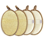 YIQINGJIE Natural Loofah Exfoliating Body Scrubber,4 Pack,Brown | Shower Loofah for Women and Men,Made with Eco-Friendly and Biodegradable Soft Shower Luffa Sponge