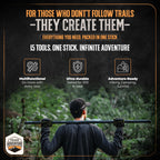 Prime Adventure 15-in-1 Tactical Survival Walking Stick & Hiking Staff – Heavy-Duty Collapsible Multitool for Camping, Hiking & Outdoor Survival Gear (8 Tubes, Premium Build)