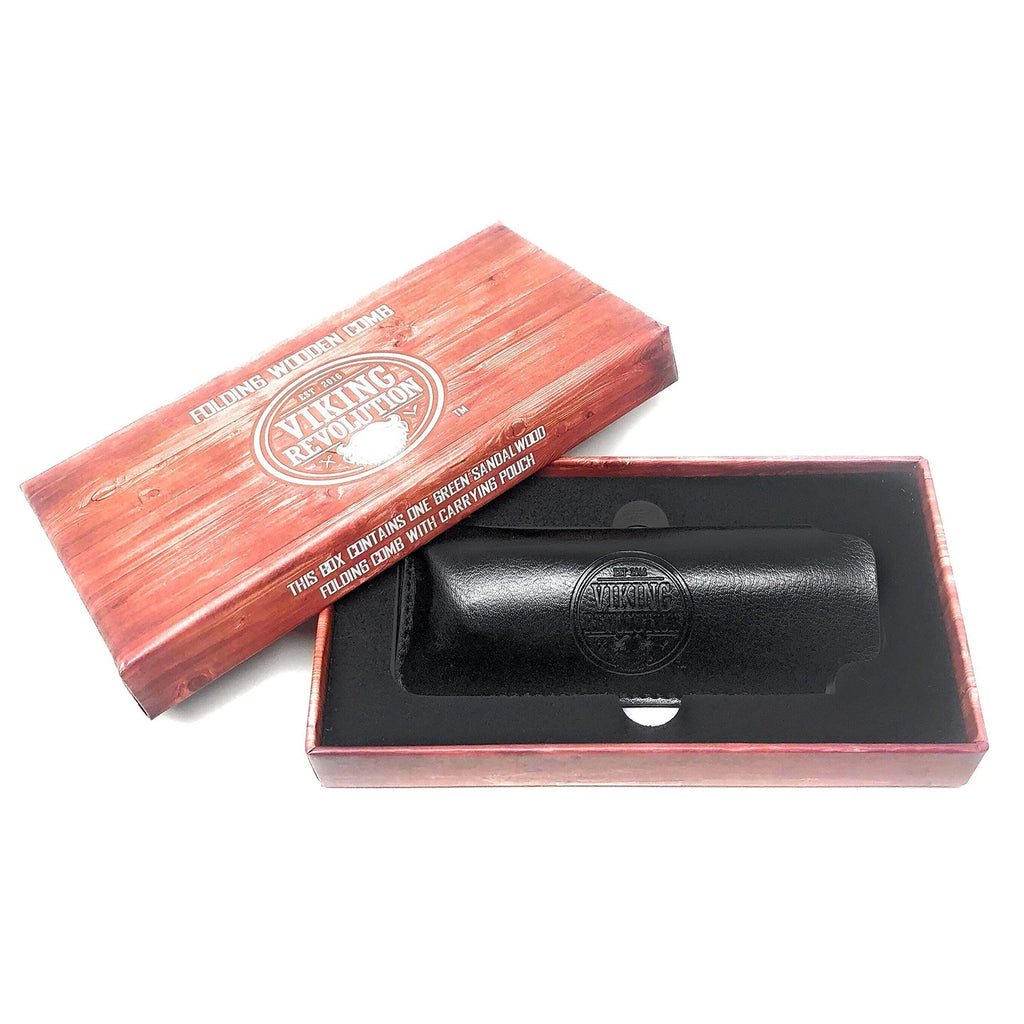 Viking Revolution Folding Beard Comb - Natural Wooden Comb - 1 Count