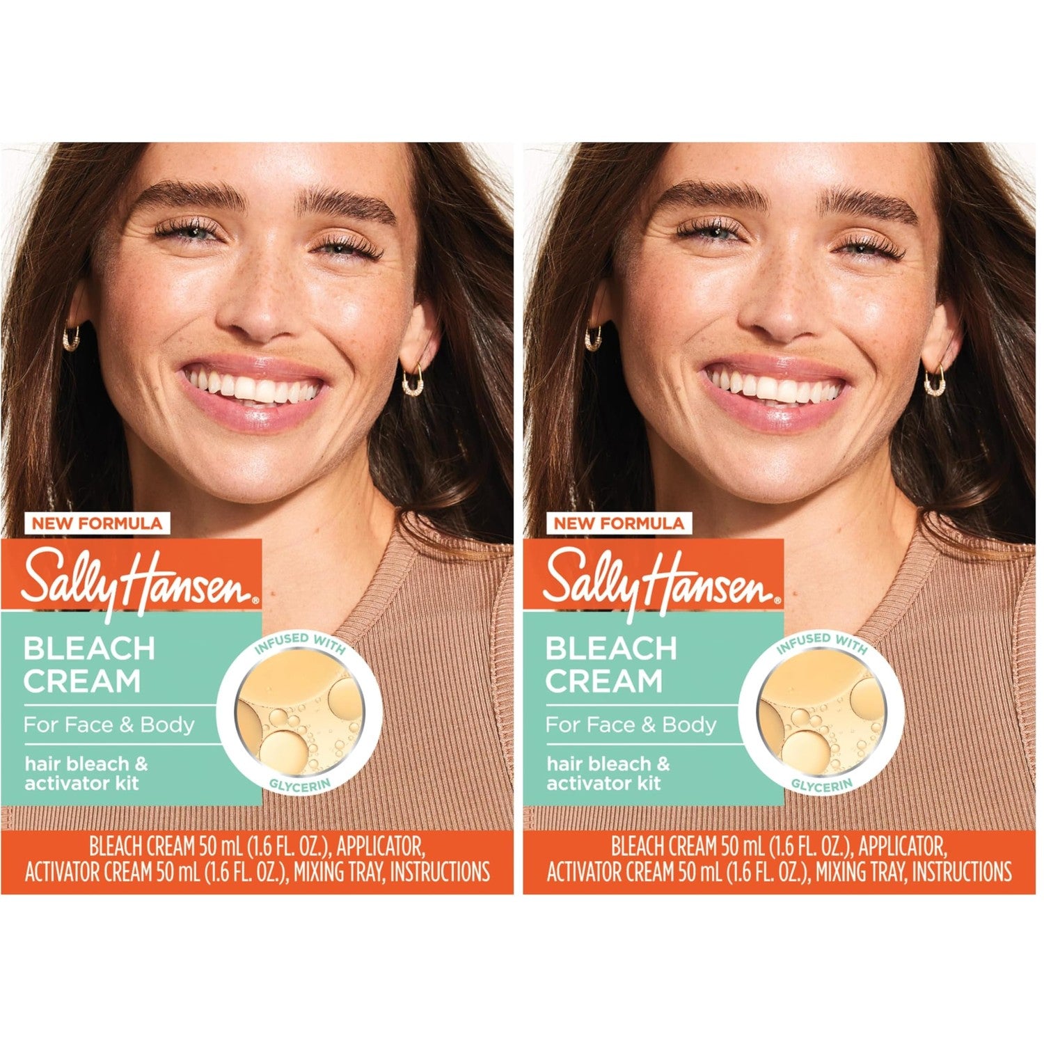 Sally Hansen Bleach Cream for Facial & Body Hair | Vegan Formula with Glycerin | All Skin Types